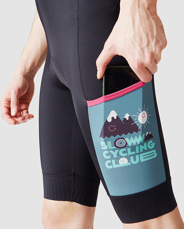 Café du Cycliste 口袋車褲 Fabien Cargo Bib Shorts Slow-Black 男款 Faguo聯名款 黑