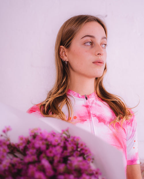 Pedla 車衣Floral Classic Jersey Cosmos Pink White 女款 粉白