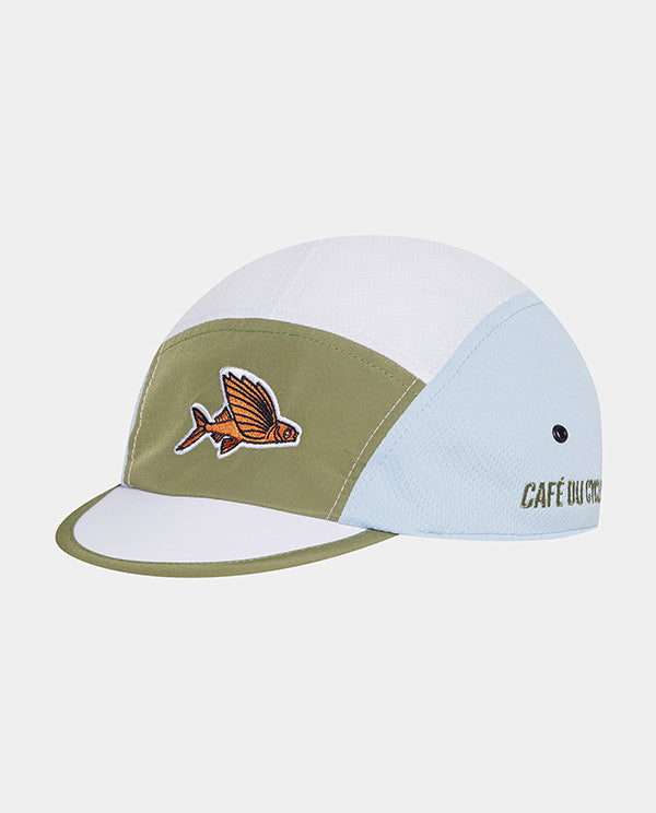 Café du Cycliste 小帽Gravel Cap Khaki Ice Blue 卡其綠水藍