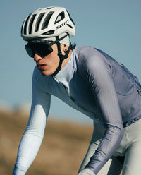 Q36.5 車衣 Gregarius Hybrid Big Fade Long Sleeve Jersey Grisaille Blue 長袖 男款 灰紫