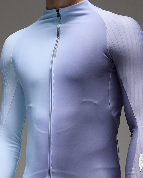 Q36.5 車衣 Gregarius Hybrid Big Fade Long Sleeve Jersey Grisaille Blue 長袖 男款 灰紫