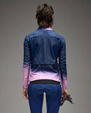 Q36.5 車衣 Gregarius Hybrid Collar Fade Long Sleeve Jersey Black 長袖 女款 紫藍