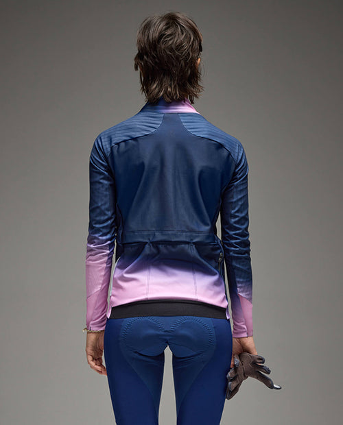 Q36.5 車衣 Gregarius Hybrid Collar Fade Long Sleeve Jersey Black 長袖 女款 紫藍