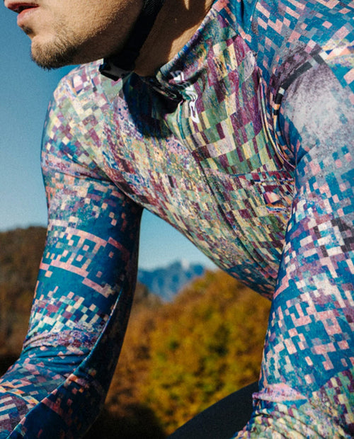 Q36.5 車衣Gregarius Hybrid Thermomap LS Jersey Thermo Green 長袖 男款 藍綠