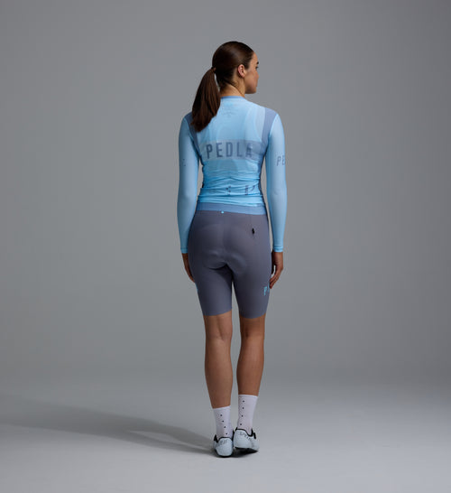 Pedla 薄長袖車衣 Heritage Classic LS Jersey Vintage Pastel Blue 女款 復古粉藍