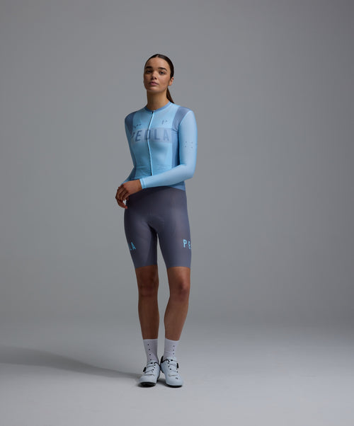 Pedla 薄長袖車衣 Heritage Classic LS Jersey Vintage Pastel Blue 女款 復古粉藍