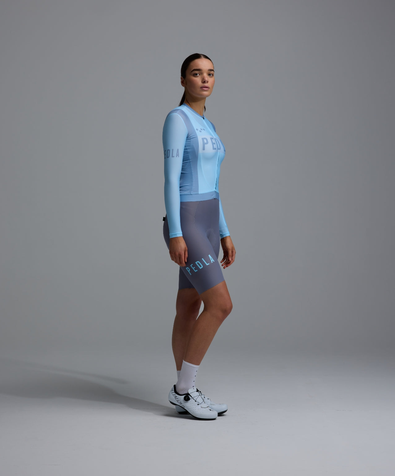 Pedla 薄長袖車衣 Heritage Classic LS Jersey Vintage Pastel Blue 女款 復古粉藍