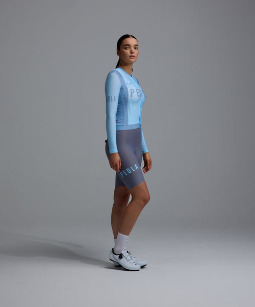 Pedla 薄長袖車衣 Heritage Classic LS Jersey Vintage Pastel Blue 女款 復古粉藍