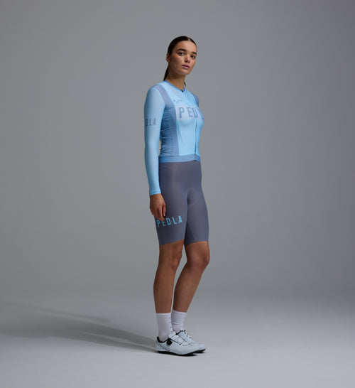 Pedla 薄長袖車衣 Heritage Classic LS Jersey Vintage Pastel Blue 女款 復古粉藍