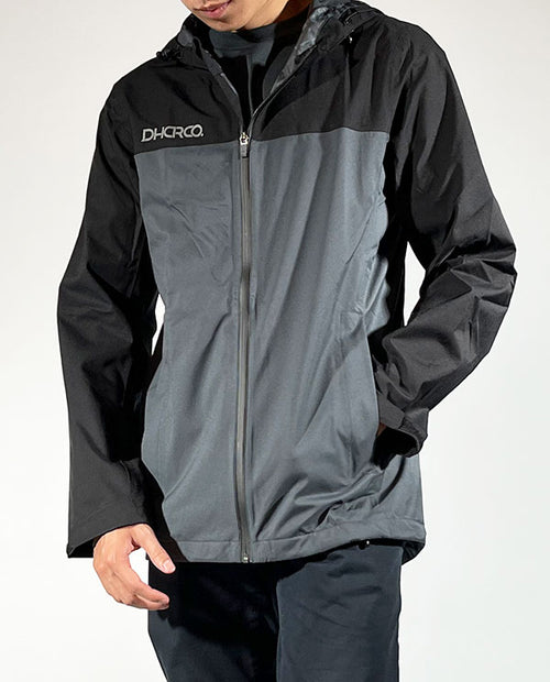DHaRCO 防雨外套Rain Jacket BlackGrey 男-黑灰
