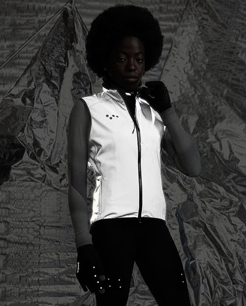 Pedla 全反光風雨背心Ride Flash Gilet Reflective 女-銀灰