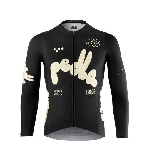 Pedla 薄長袖車衣 Local Loops LS Classic Jersey Bubble Black 限定版 男款 黑