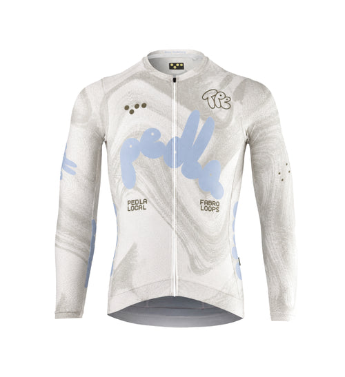 Pedla 薄長袖車衣 Local Loops LS Classic Jersey Bubble White Swirl 限定版 男款 灰白雲