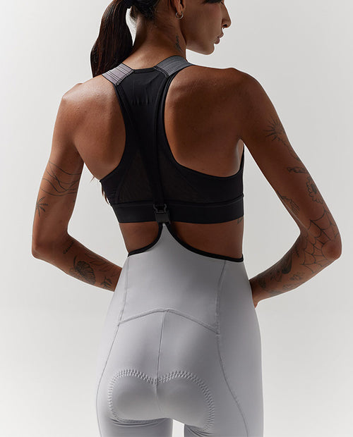 Givelo 磁扣車褲 Lacefly Bib Shorts Grey 女款 淺灰白