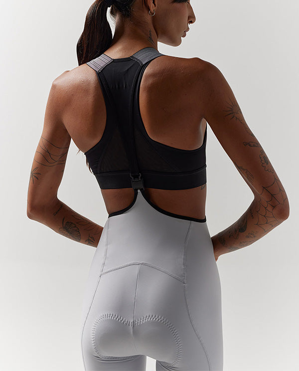 Givelo 磁扣車褲 Lacefly Bib Shorts Grey 女款 淺灰白