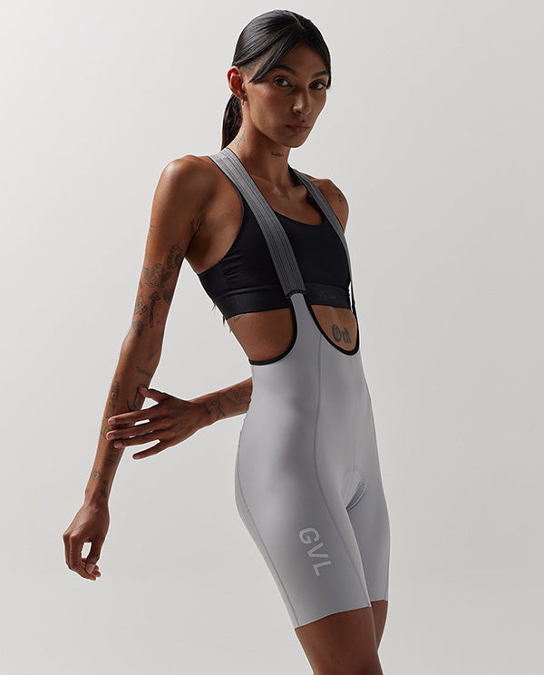 Givelo 磁扣車褲 Lacefly Bib Shorts Grey 女款 淺灰白