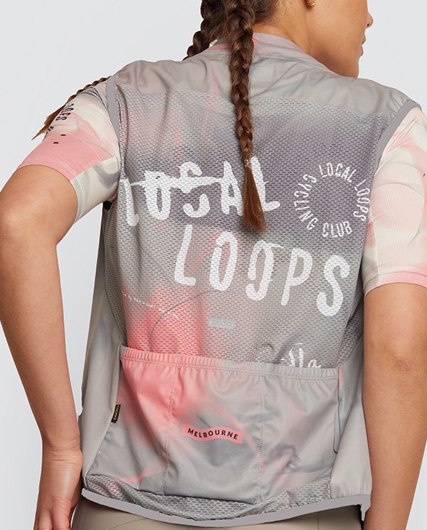 Pedla 雙拉鍊防風背心 Local Loops Classic Gilet Club Stone 女款 灰
