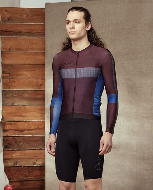 Pedla 薄長袖車衣 MACHINA LS Jersey Cabernet 男款 酒紅