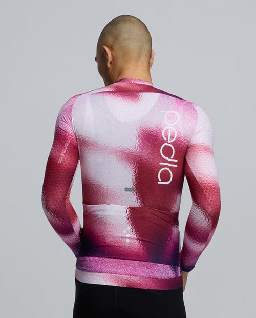 Pedla 薄長袖車衣PRO Pursuit LS 2.0 Jersey AirFoils Rasberry 男款 莓紅