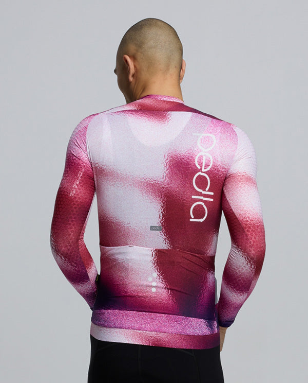Pedla 薄長袖車衣PRO Pursuit LS 2.0 Jersey AirFoils Rasberry 男款 莓紅