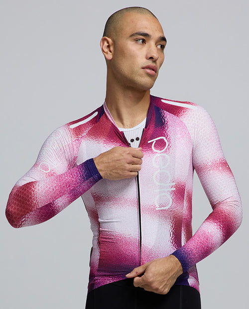 Pedla 薄長袖車衣PRO Pursuit LS 2.0 Jersey AirFoils Rasberry 男款 莓紅