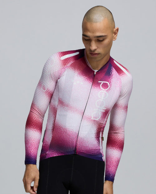 Pedla 薄長袖車衣PRO Pursuit LS 2.0 Jersey AirFoils Rasberry 男款 莓紅