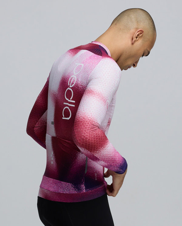 Pedla 薄長袖車衣PRO Pursuit LS 2.0 Jersey AirFoils Rasberry 男款 莓紅