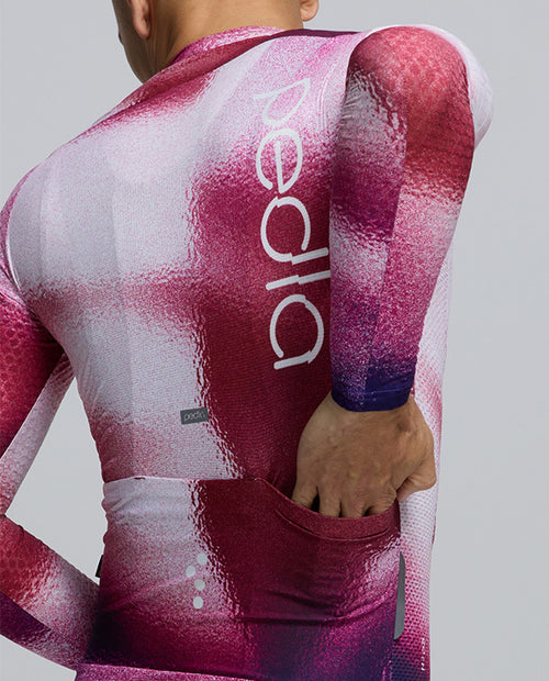 Pedla 薄長袖車衣PRO Pursuit LS 2.0 Jersey AirFoils Rasberry 男款 莓紅