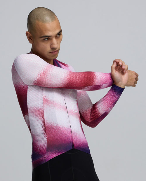 Pedla 薄長袖車衣PRO Pursuit LS 2.0 Jersey AirFoils Rasberry 男款 莓紅