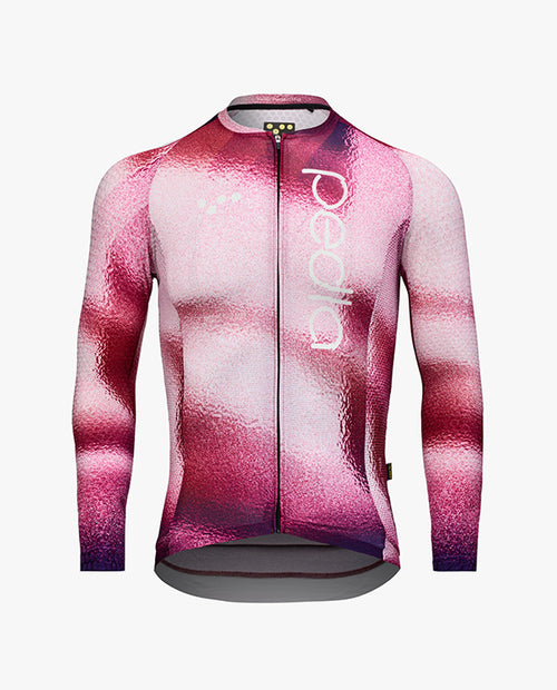 Pedla 薄長袖車衣PRO Pursuit LS 2.0 Jersey AirFoils Rasberry 男款 莓紅