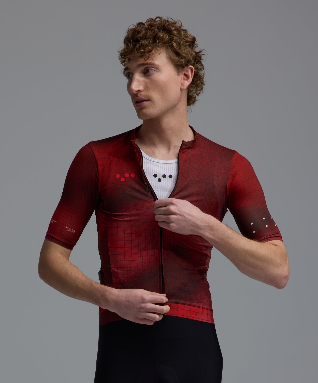 Pedla 車衣Race Division Training Jersey Grid Deep Red 男款 深紅