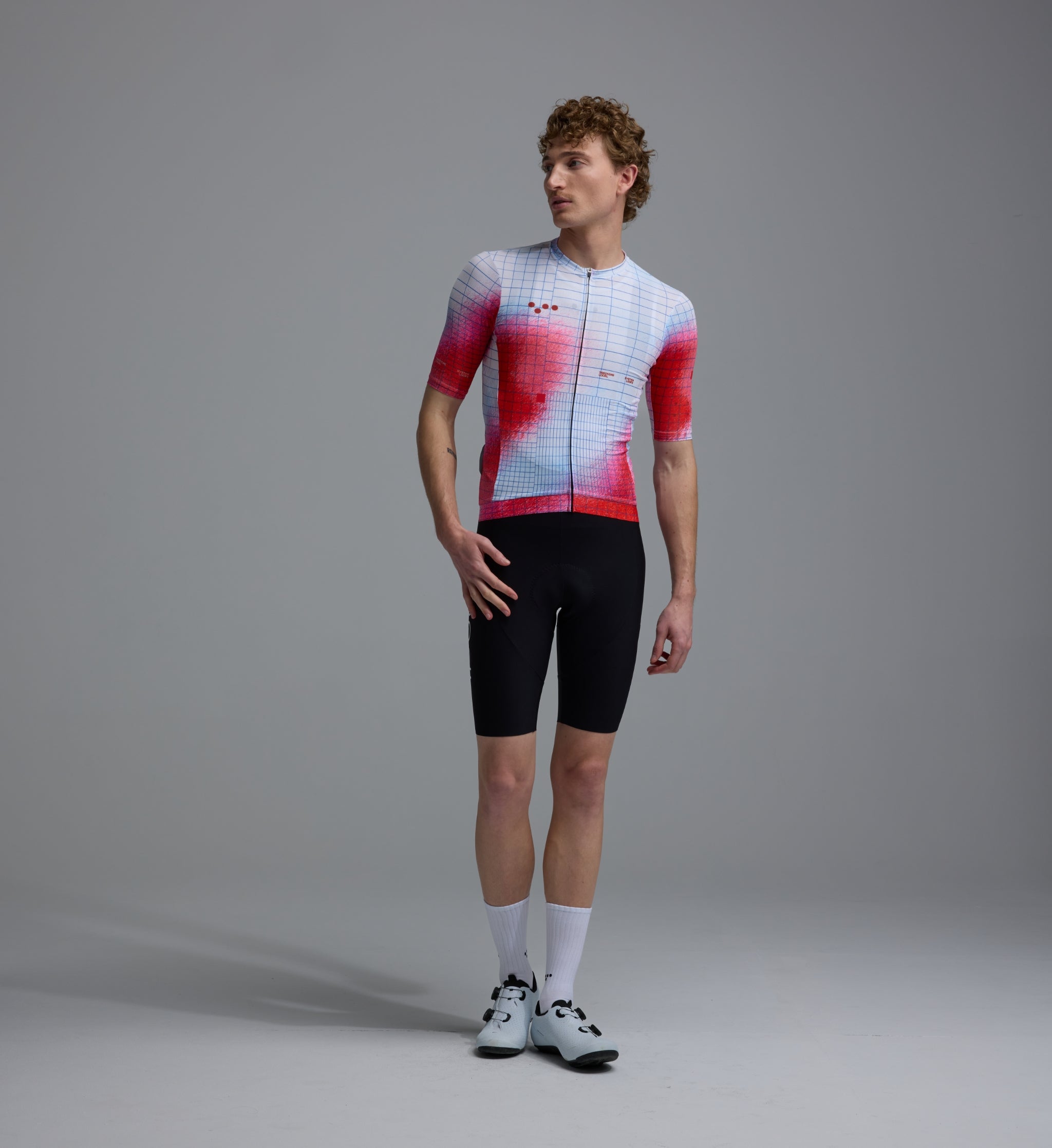 Pedla 車衣Race Division Training Jersey Grid Red 男款 白底紅染