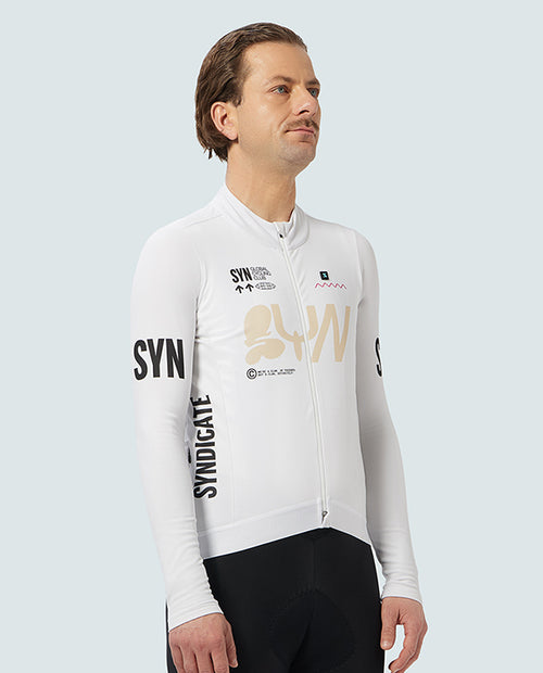 SYN 車衣 Pro Team Shield Jersey Slick 保暖長袖 男款 白