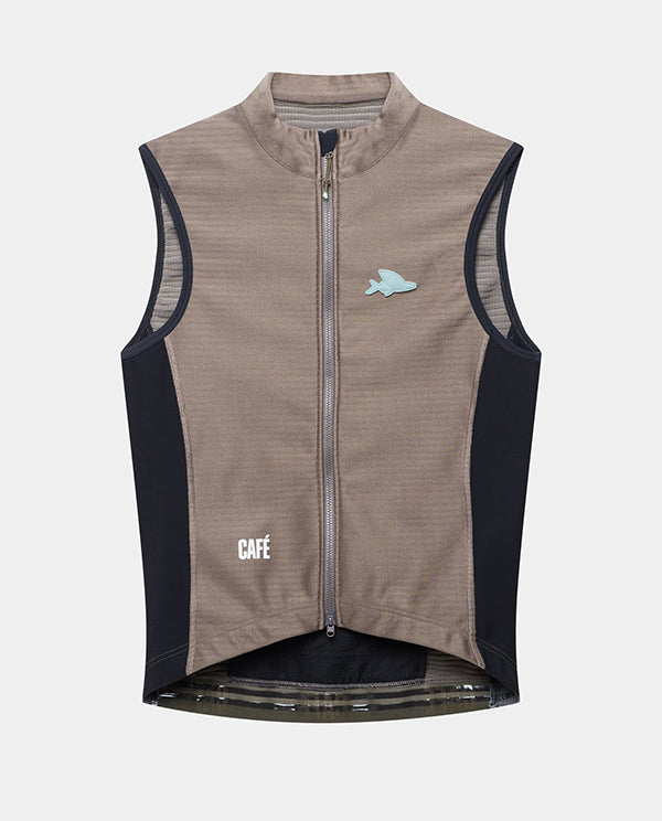 Café du Cycliste 背心 Sibille Softshell Gilet Oyster Grey 男款 棕