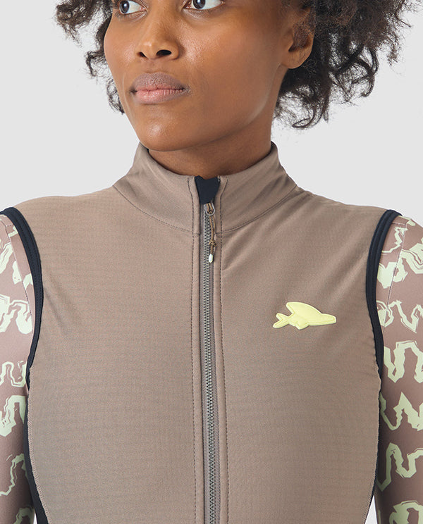 Café du Cycliste 背心 Sibille Softshell Gilet Oyster Grey 女款 棕