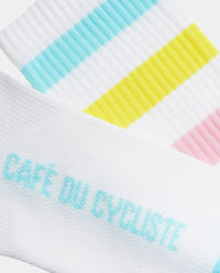 Café du Cycliste 車襪 Cycling Socks Skate Stripes Pastel 白底粉紋