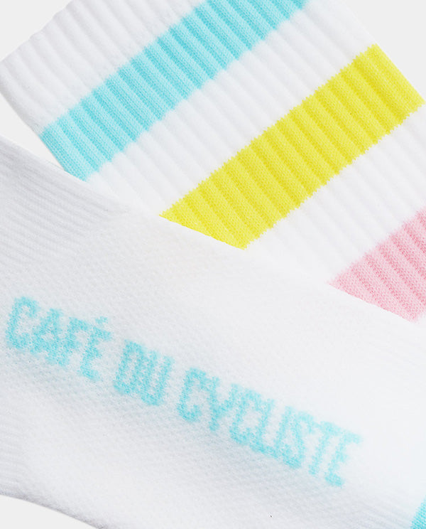 Café du Cycliste 車襪 Cycling Socks Skate Stripes Pastel 白底粉紋