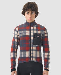 Café du Cycliste 車衣Solange Anthracite Clay長袖 男款 紅灰格