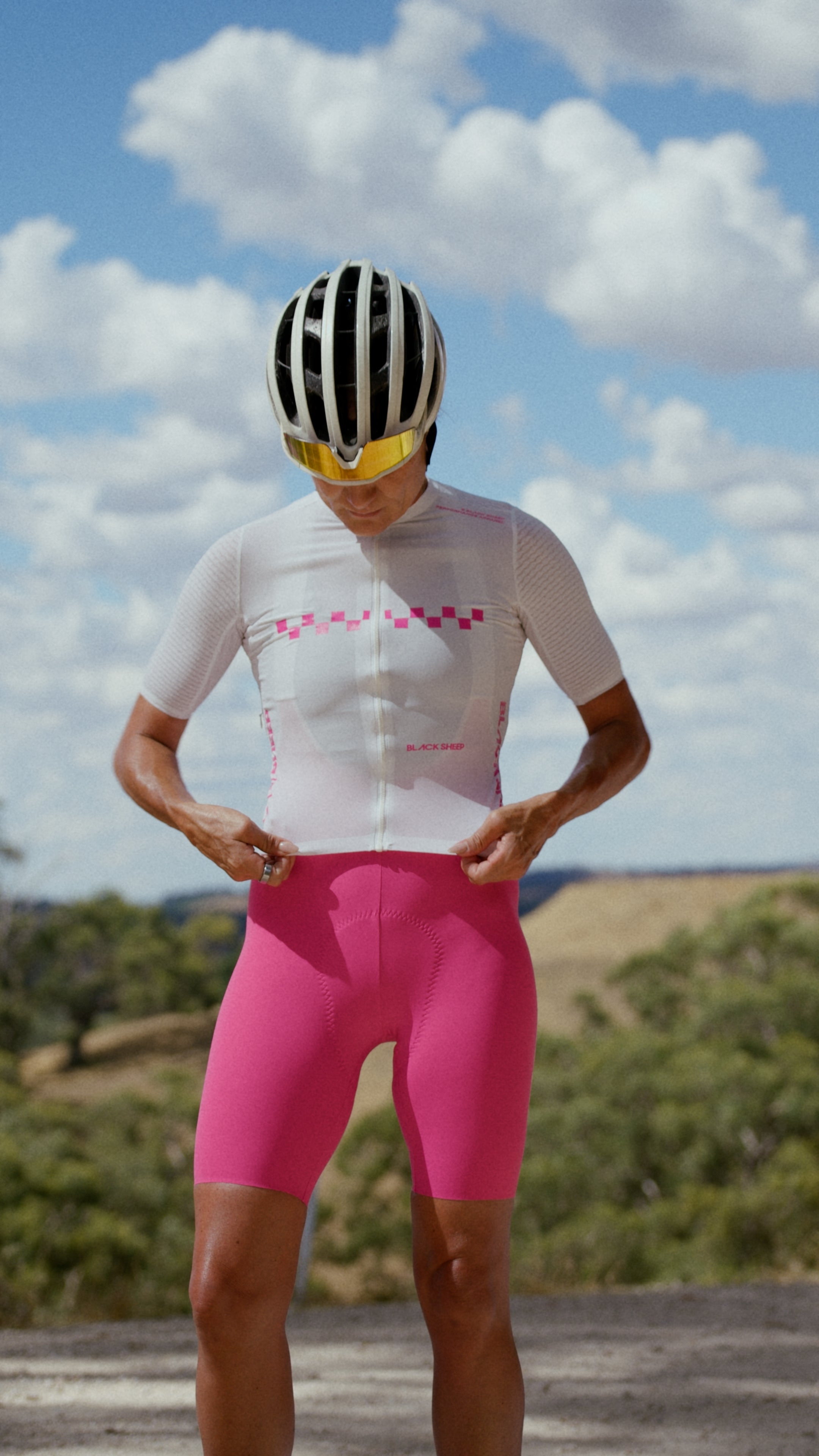 Black Sheep 黑羊 車衣 AeroWeave SS Jersey Classics Pink 女款 粉字白底