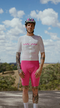 Black Sheep 黑羊 車衣 AeroWeave SS Jersey Classics Pink 男款 粉字白底