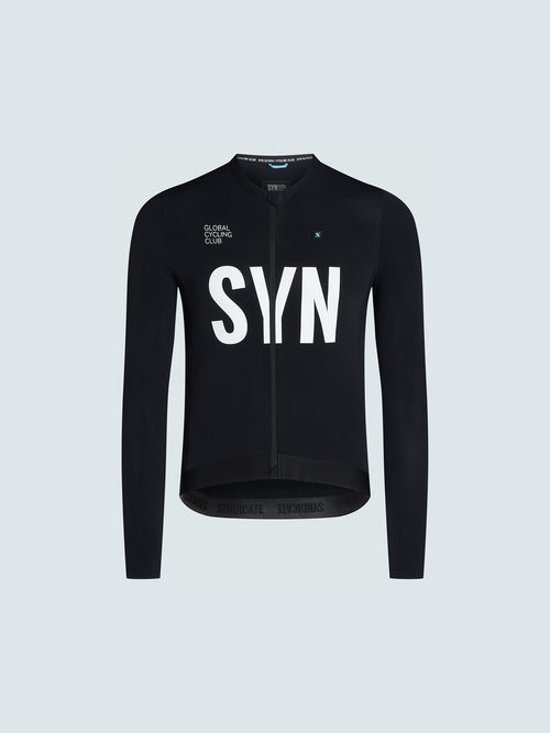 SYN 薄刷毛長袖車衣 Training LS Jersey 2.0 Black 男款 黑