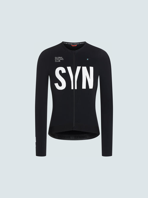 SYN 薄刷毛長袖車衣 Training LS Jersey 2.0 Black 女款 黑