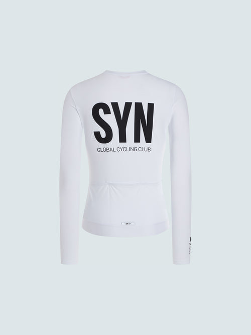 SYN 薄刷毛長袖車衣 Training LS Jersey 2.0 White 女款 白