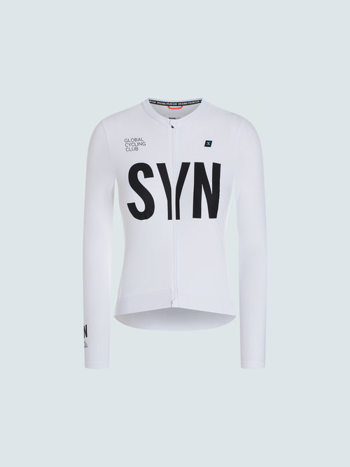 SYN 薄刷毛長袖車衣 Training LS Jersey 2.0 White 女款 白