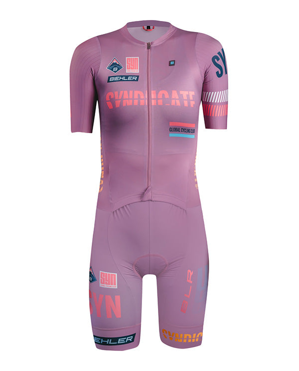 Biehler 連身車褲 Syndicate Race Team Skinsuit 女款 玫瑰粉