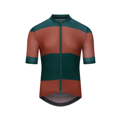 Café du Cycliste 涼感車衣 Angeline Ultralight Jersey Sequoia Dark Sea 短袖 男 綠磚紅