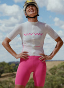 Black Sheep 黑羊 車衣 AeroWeave SS Jersey Classics Pink 女款 粉字白底