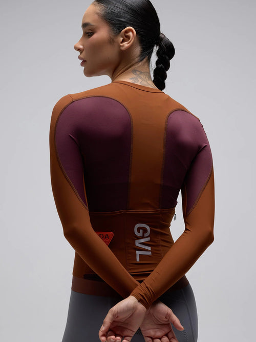 Givelo 薄長袖車衣 C.D.A. LS Jersey Terra 男女共版 深棕