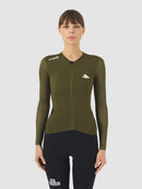 Café du Cycliste 車衣 Roxane LS Jersey Khaki 長袖 女款 卡其綠