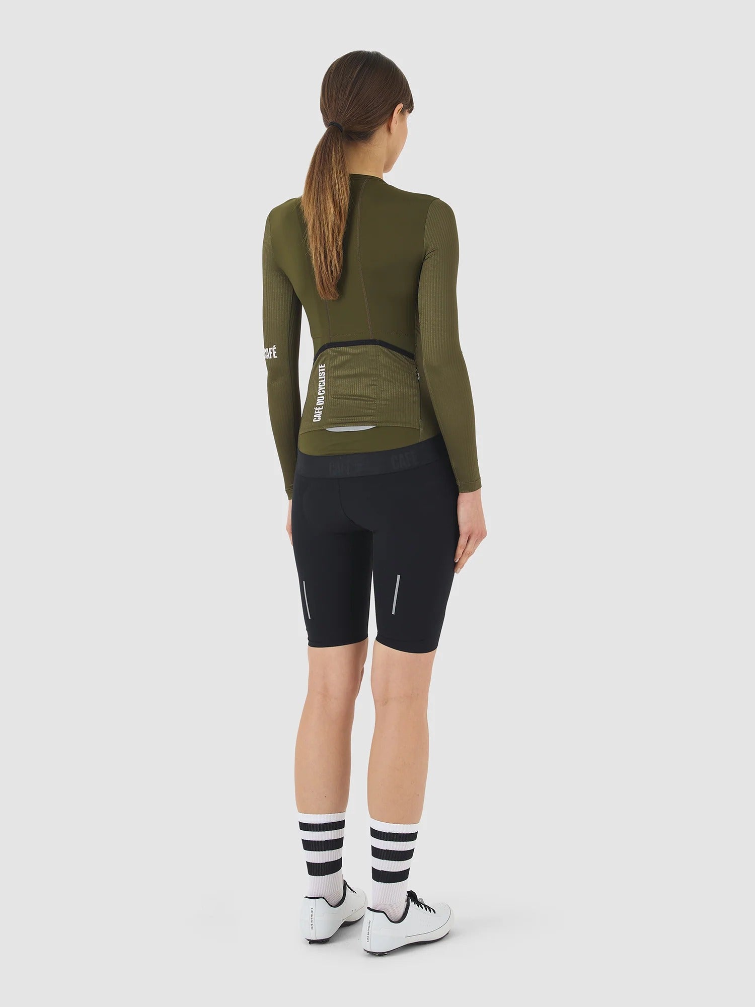 Café du Cycliste 車衣 Roxane LS Jersey Khaki 長袖 女款 卡其綠